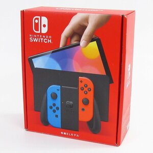 ニンテンドースイッチ 有機ELモデル Nintendo Switch Joy-Con (L) ネオンブルー / (R) ネオンレッド 本体 ※ジャンク品 ■3800